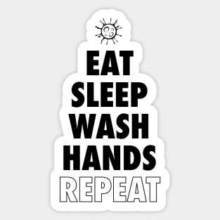 Virus Cleanliness Shirt - Eat Sleep Wash Hands Repeat Sticker